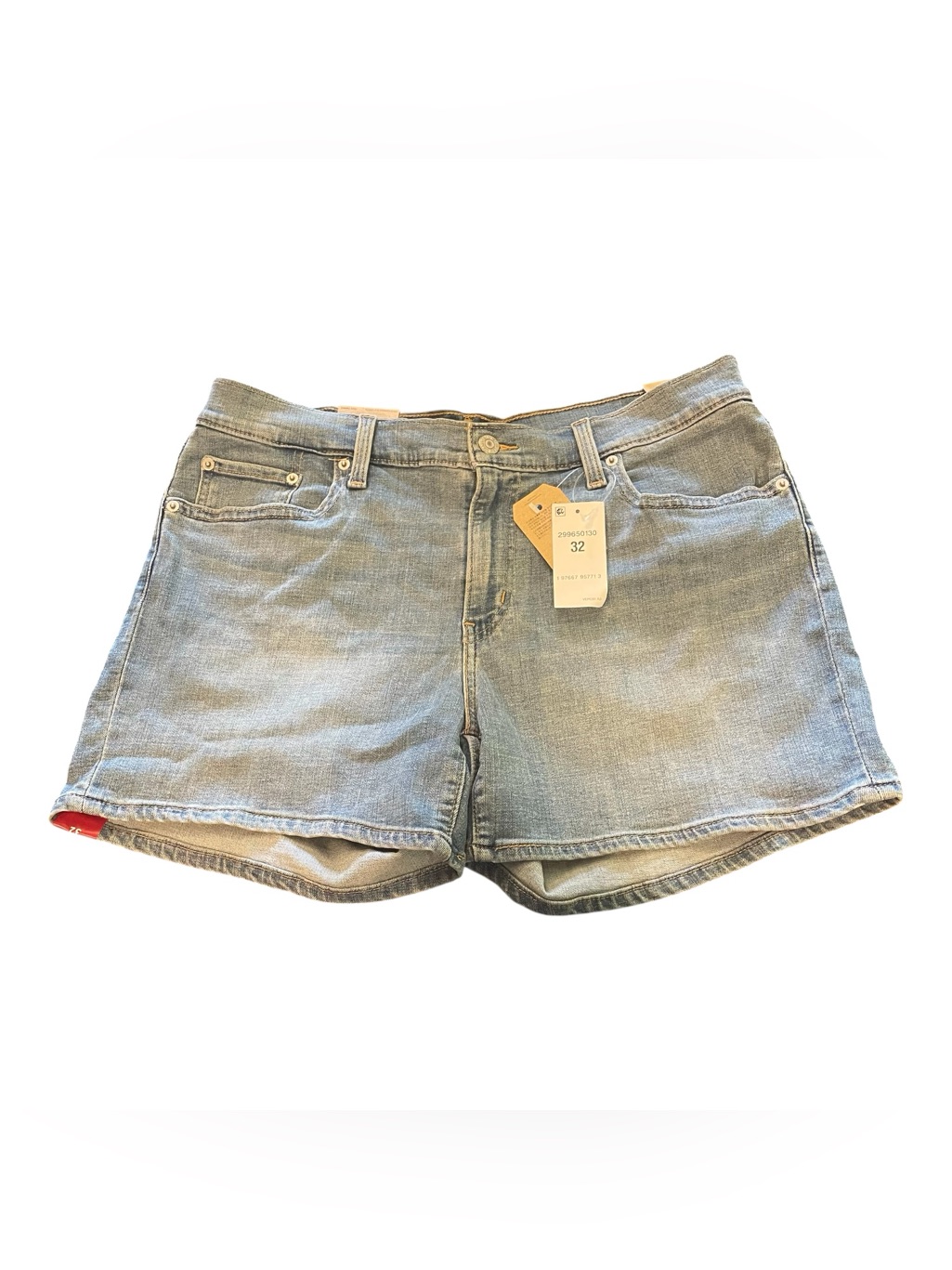 Levi's Denim Jean Shorts Women's Sz 32 Nwt Mid Rise Mid Length